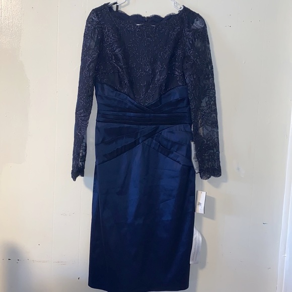TADASHI SHOJI DEX EMBROIDERED TAFFETA DRESS Sz 6 - Picture 2 of 15